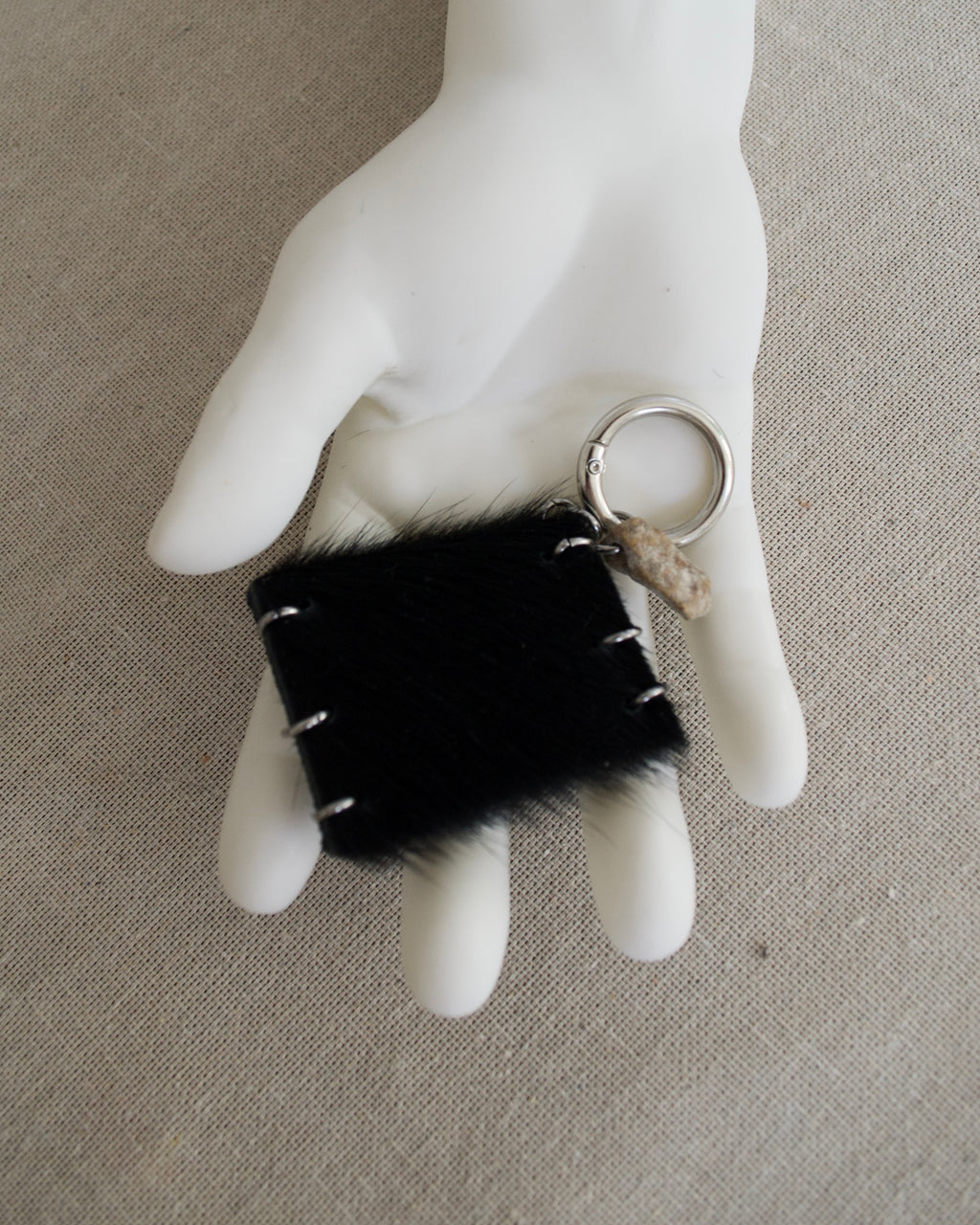 cowhide + stone bag bag charm !***